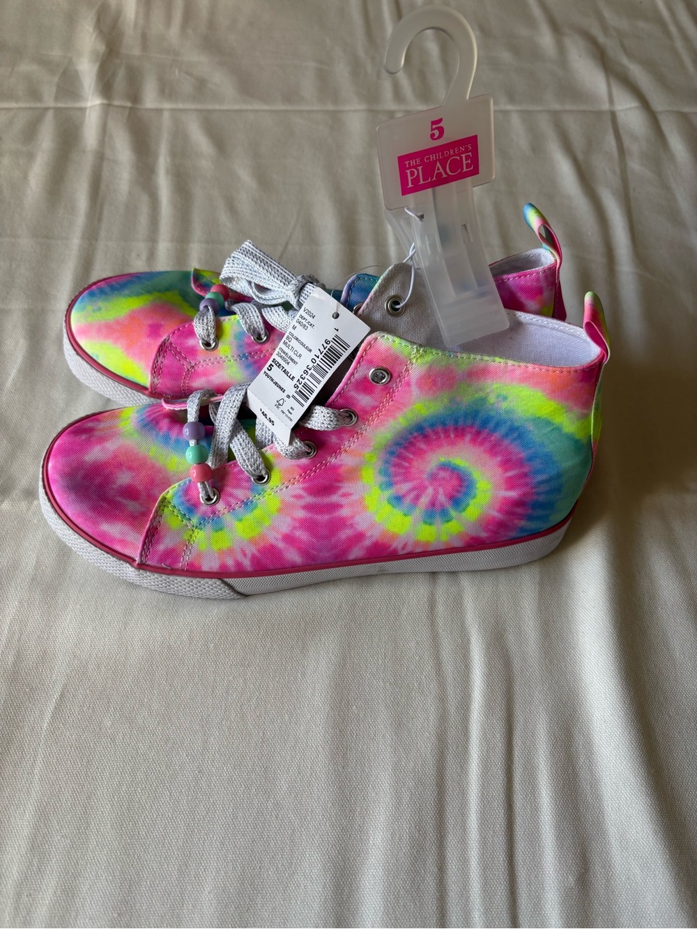 The Children's Place Tie-Dye High-Top Sneakers - Pink, Blue, Yellow